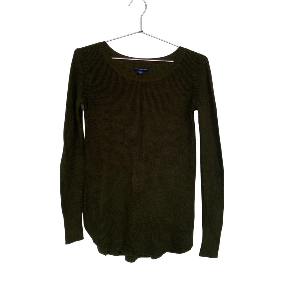 American Eagle, forest green knit sweater, xs